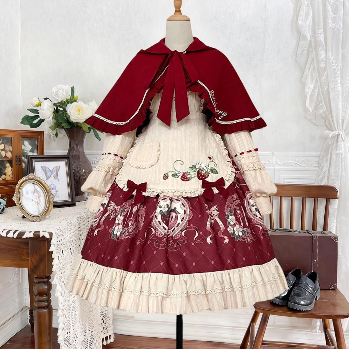 Little Red Riding Hood Original Lolita Christmas Dress & Cape Set
