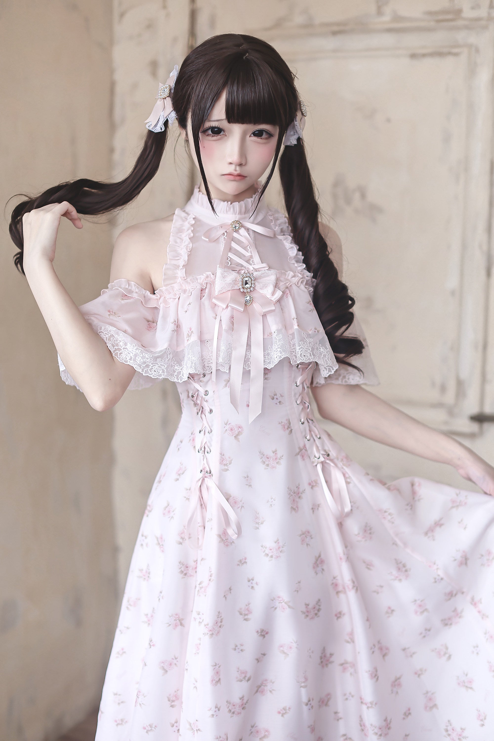 [Limited Edition: June 17] Ryousangata Mille Sound Floral Dress