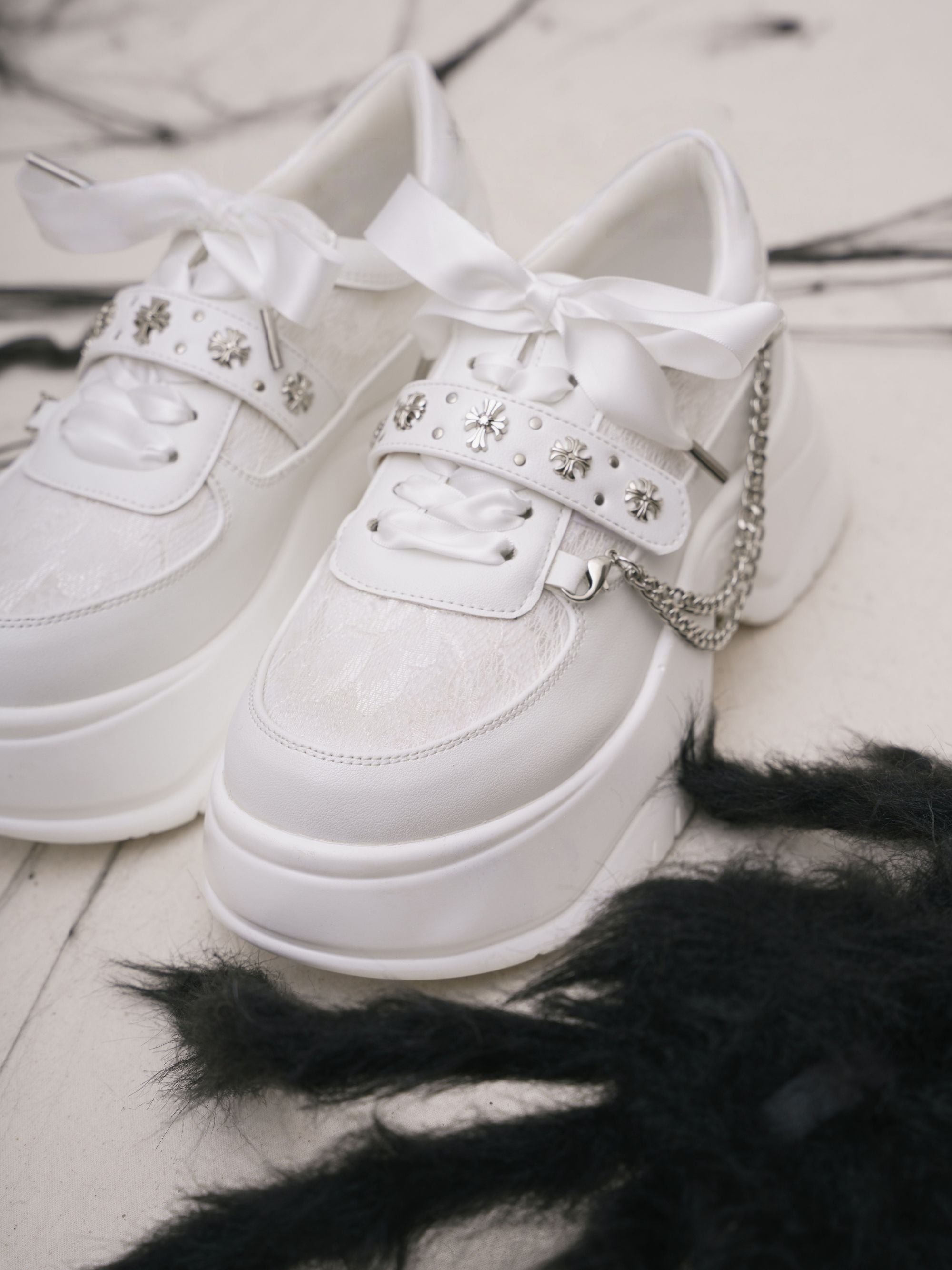Twin Night Veil Gothic Lolita Round-Toe Sneakers