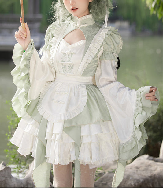 Lolita  Kawaii Embroidered Lace JSK Set LS1012