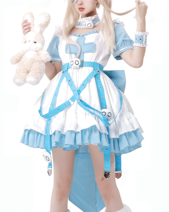 Lolita Y2K Infirmary Aesthetic Aqua OP Full Set LS1015