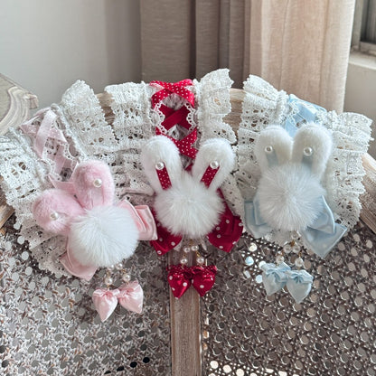 Lolita Kawaii Fluffy Bunny Headband LA1009