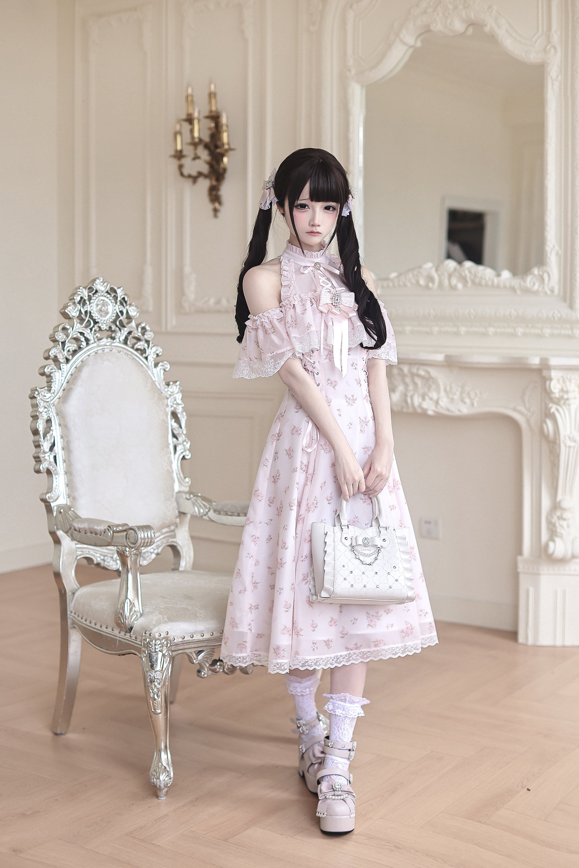 [Limited Edition: June 17] Ryousangata Mille Sound Floral Dress