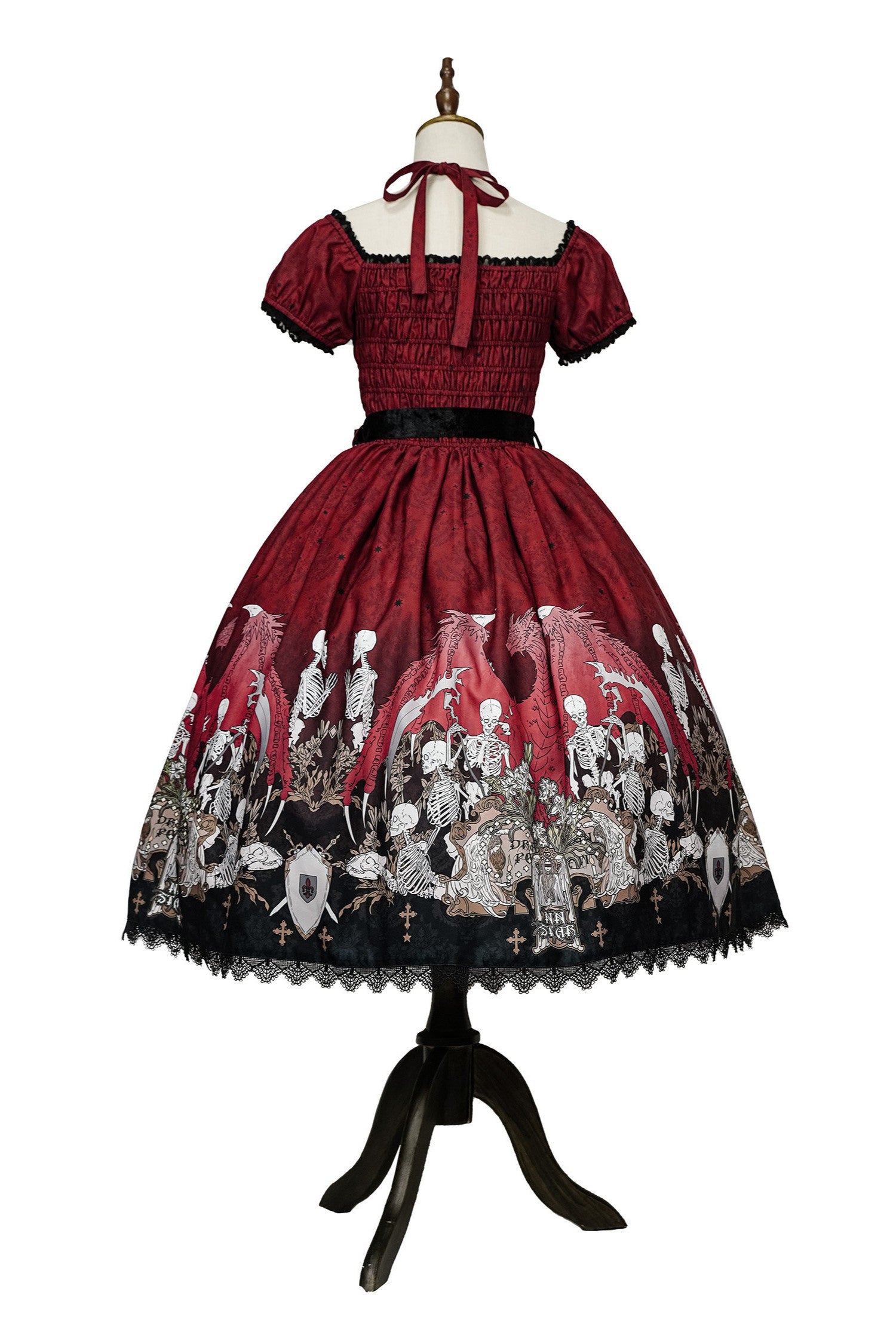 Dragon Bone Lily Lolita Gothic Red OP Dress