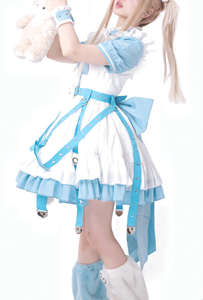 Lolita Y2K Infirmary Aesthetic Aqua OP Full Set LS1015