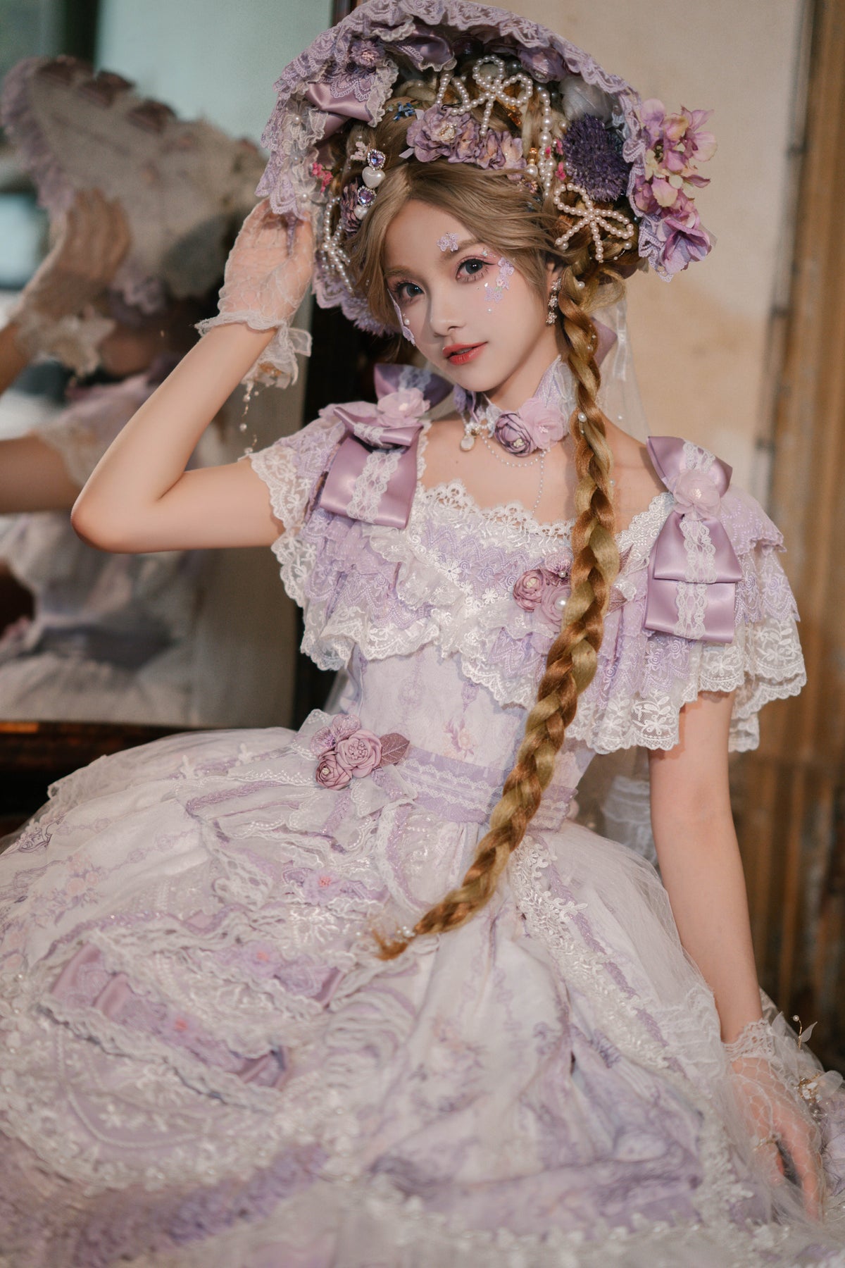 Key to the Secret Realm Lolita Gorgeous Classic Anniversary Pink Bridal Dress