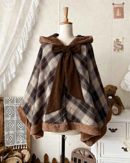Lolita Plaid Cape Coat LE1007
