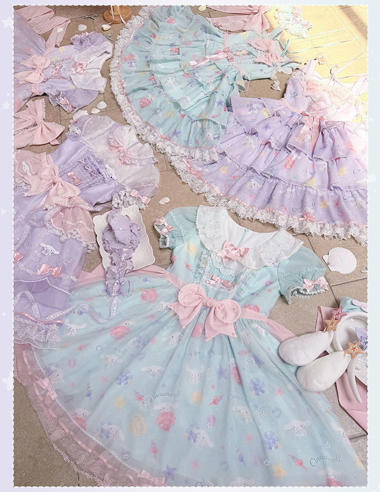 Cinnamoroll Ocean Theme Collaboration Series Lolita Green JSK & OP Set