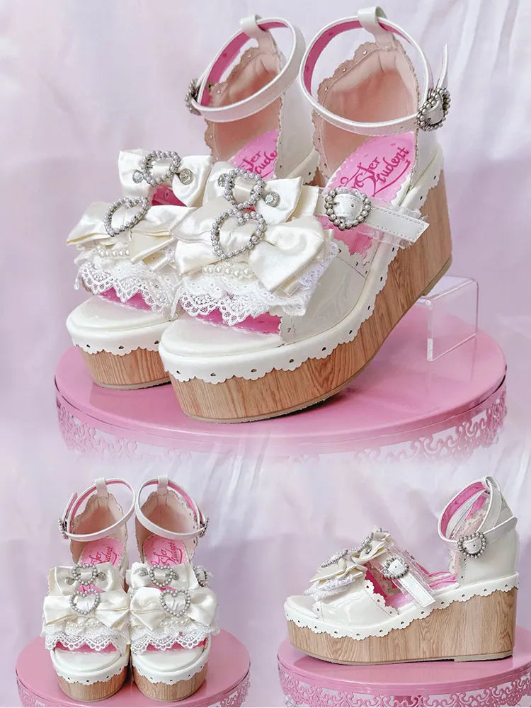 Showa Summer Dream Japanese Wedge Lolita Shoes