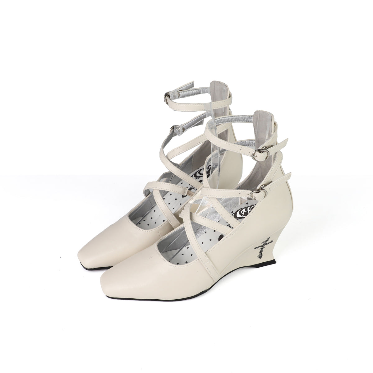 Rose Cross Lolita Gothic Wedge Heel Shoes