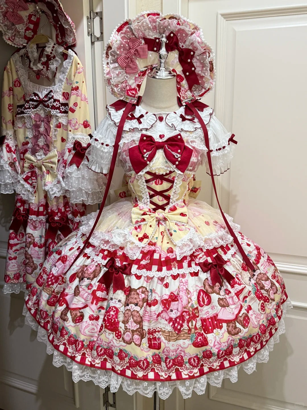 Sweet Berry Rabbit Bear Long Sleeve Sweet Lolita OP Dress