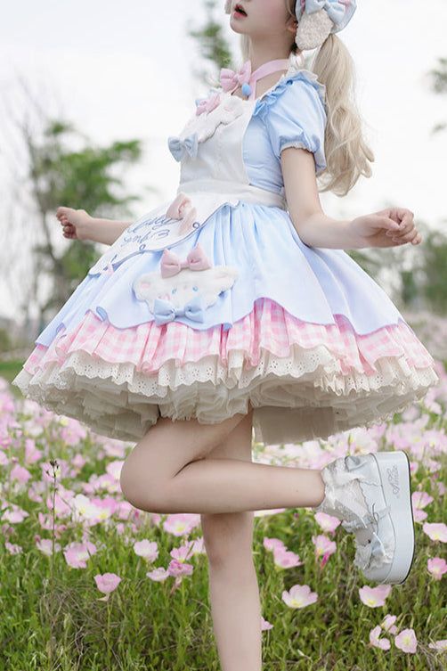 Lolita Kawaii Lamb Puff Sleeves OP Dress LS1014