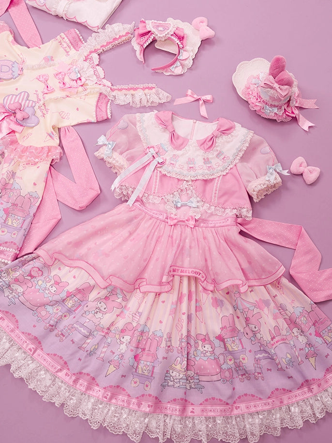 Sanrio Collaboration Series My Melody Park Fake Two-Piece OP Dress