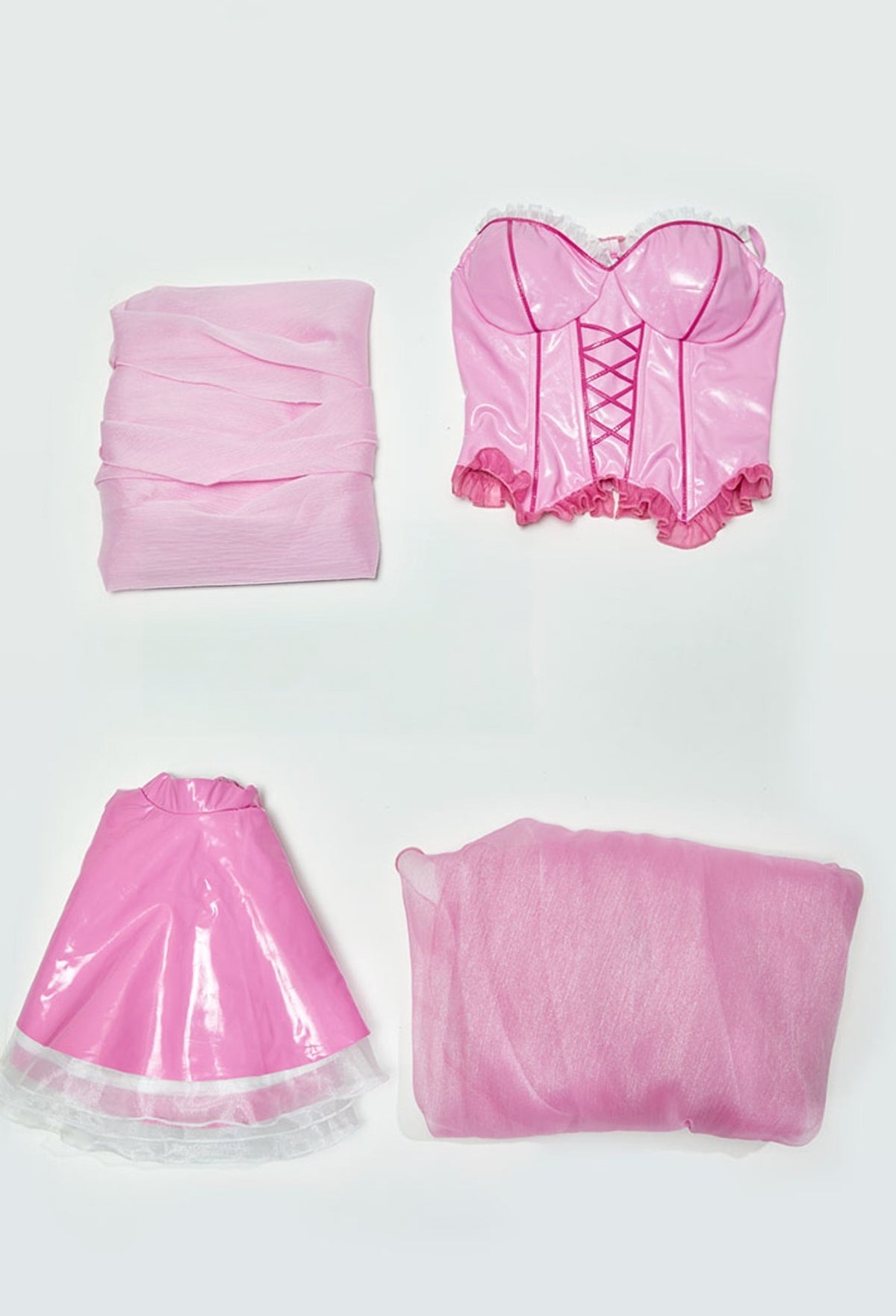 Princess Peach Fanart Idol Style PU Leather Cosplay Skirt