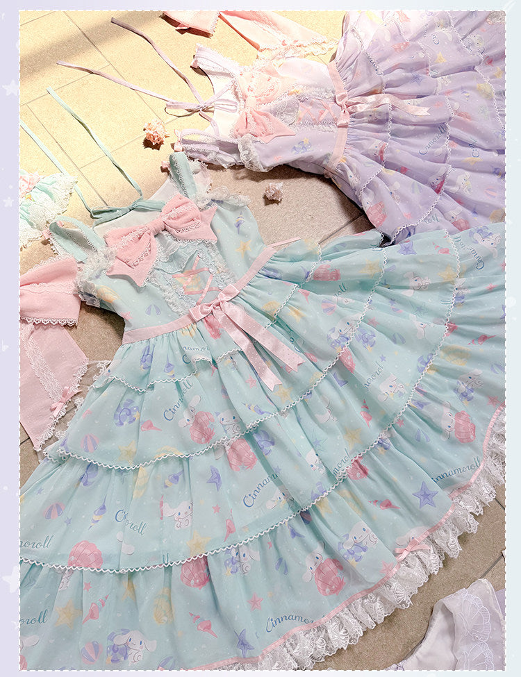 Cinnamoroll Ocean Theme Collaboration Series Lolita Green JSK & OP Set