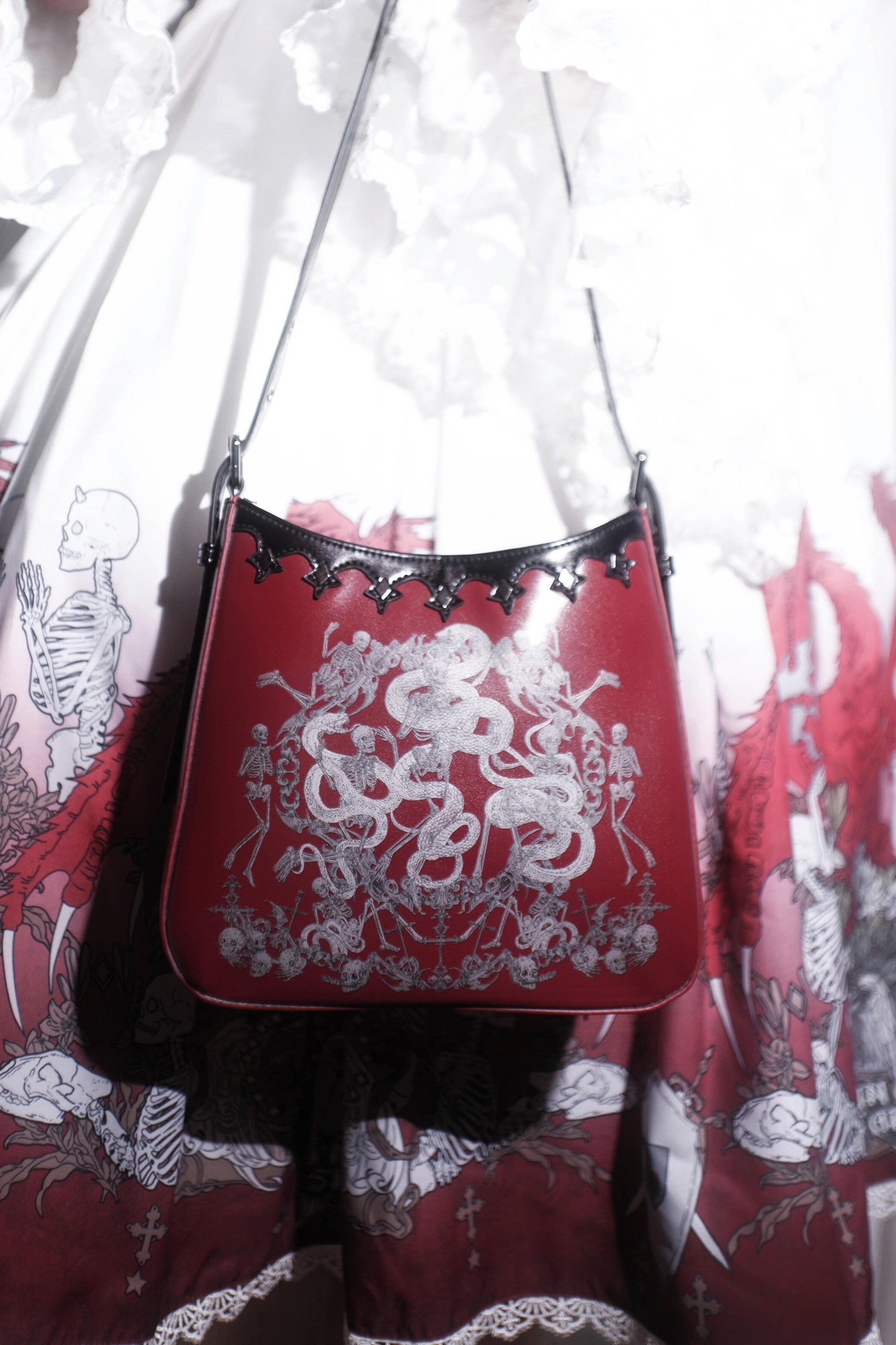 Snake Bone Hell Gothic Mini Ita Underarm Shoulder Bag
