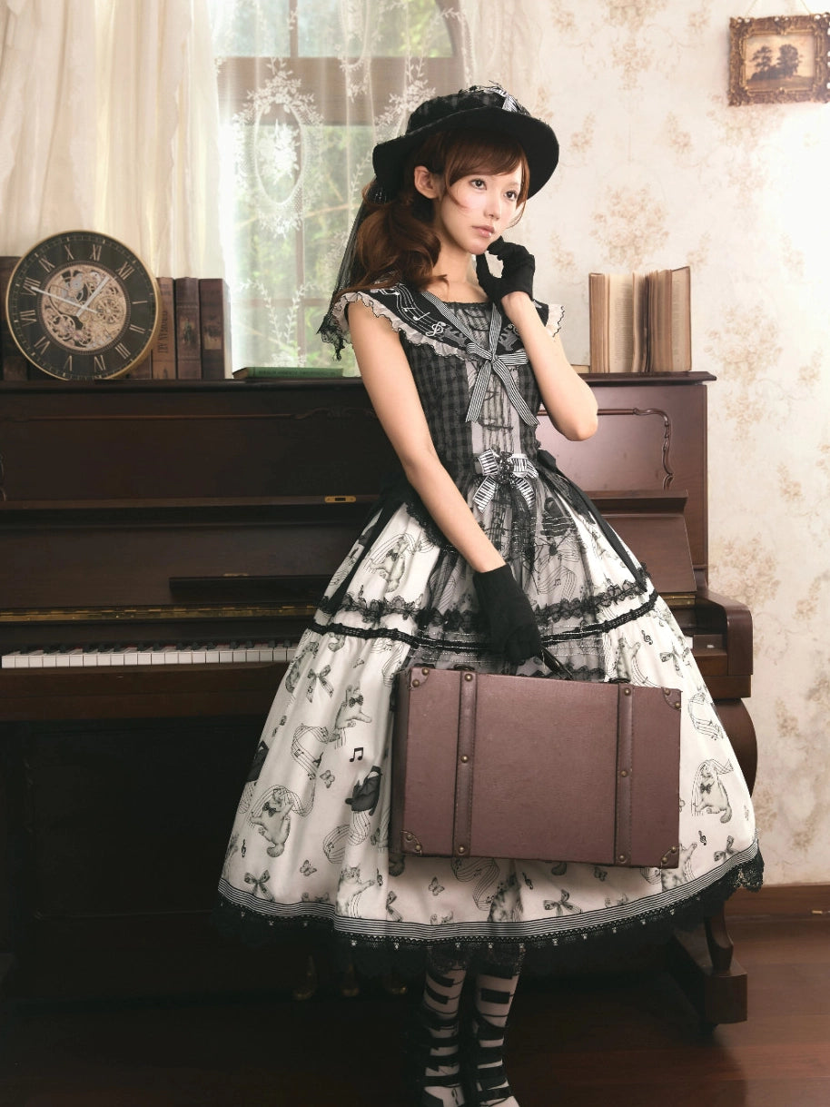 Meow Aria Original Lolita Sailor Collar Embroidery JSK Dress