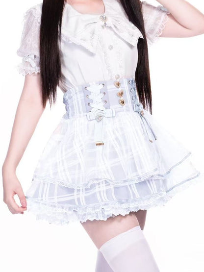 Lolita Seisokei Organza Lace-up Skirt LR1004