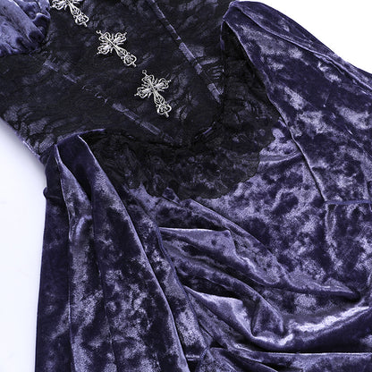 Lolita Gothic Halloween Purple Dress Set LG1016