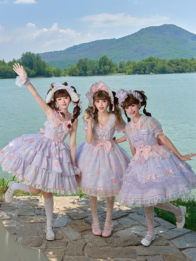Cinnamoroll Ocean Theme Collaboration Series Lolita Purple JSK & OP Set