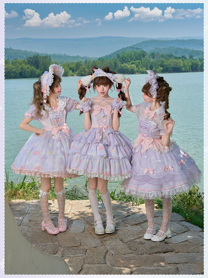 Cinnamoroll Ocean Theme Collaboration Series Lolita Purple JSK & OP Set
