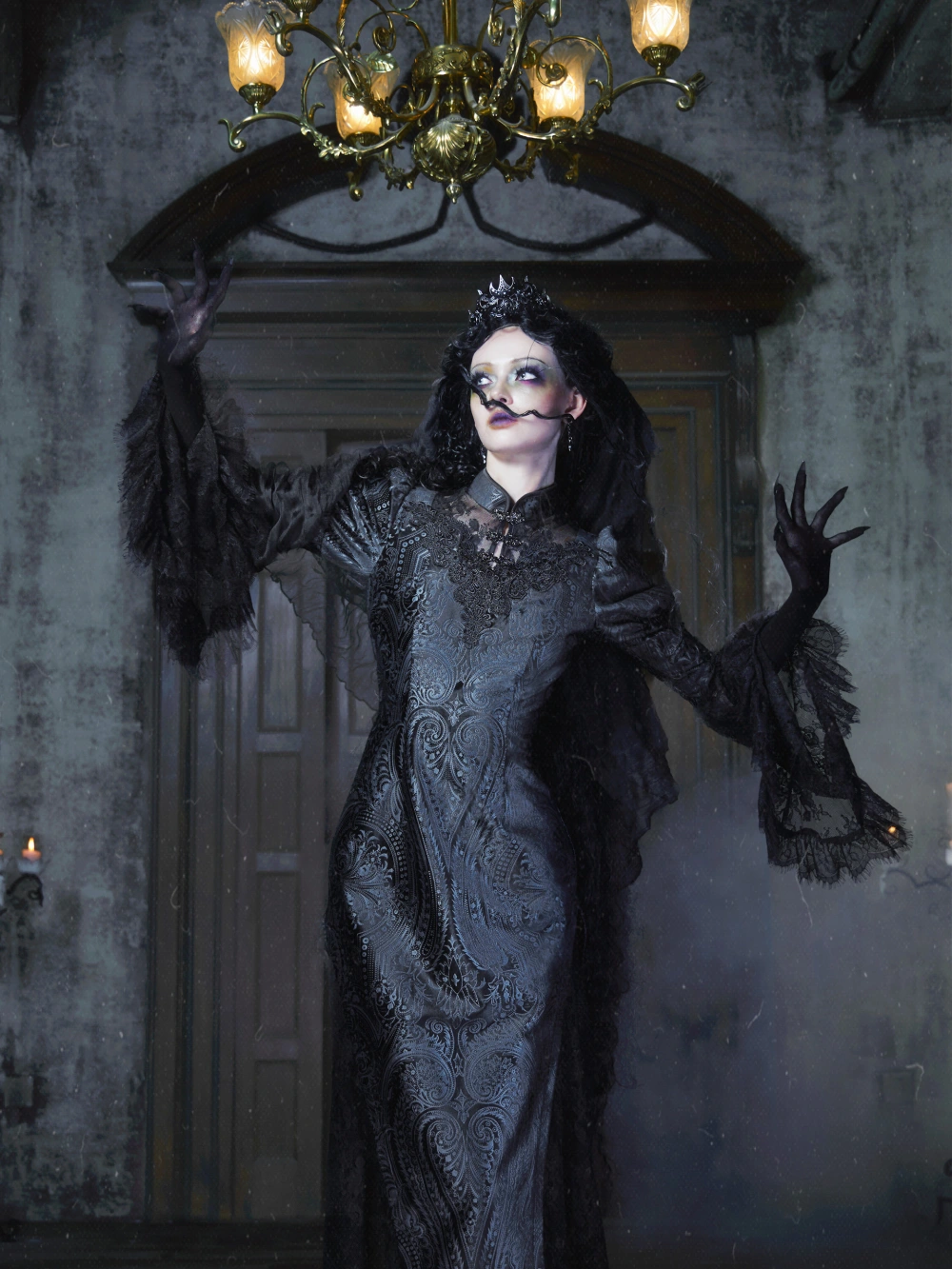 Sale at 20:00, Oct 20th. Call of Snowland Lolita Original Gothic Halloween Black Lace Mermaid Dress