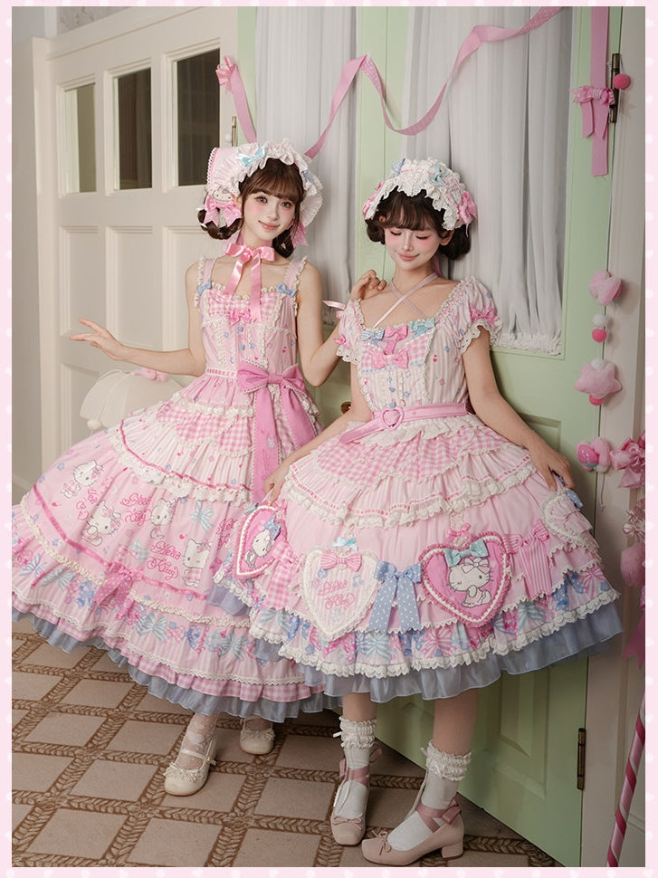 Hello Kitty Bow Theme Collaboration Series Lolita JSK & OP Set