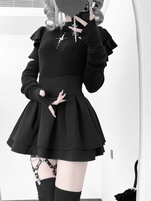 Lolita Goth Subculture Mock Turtleneck Knit Top  LR1005