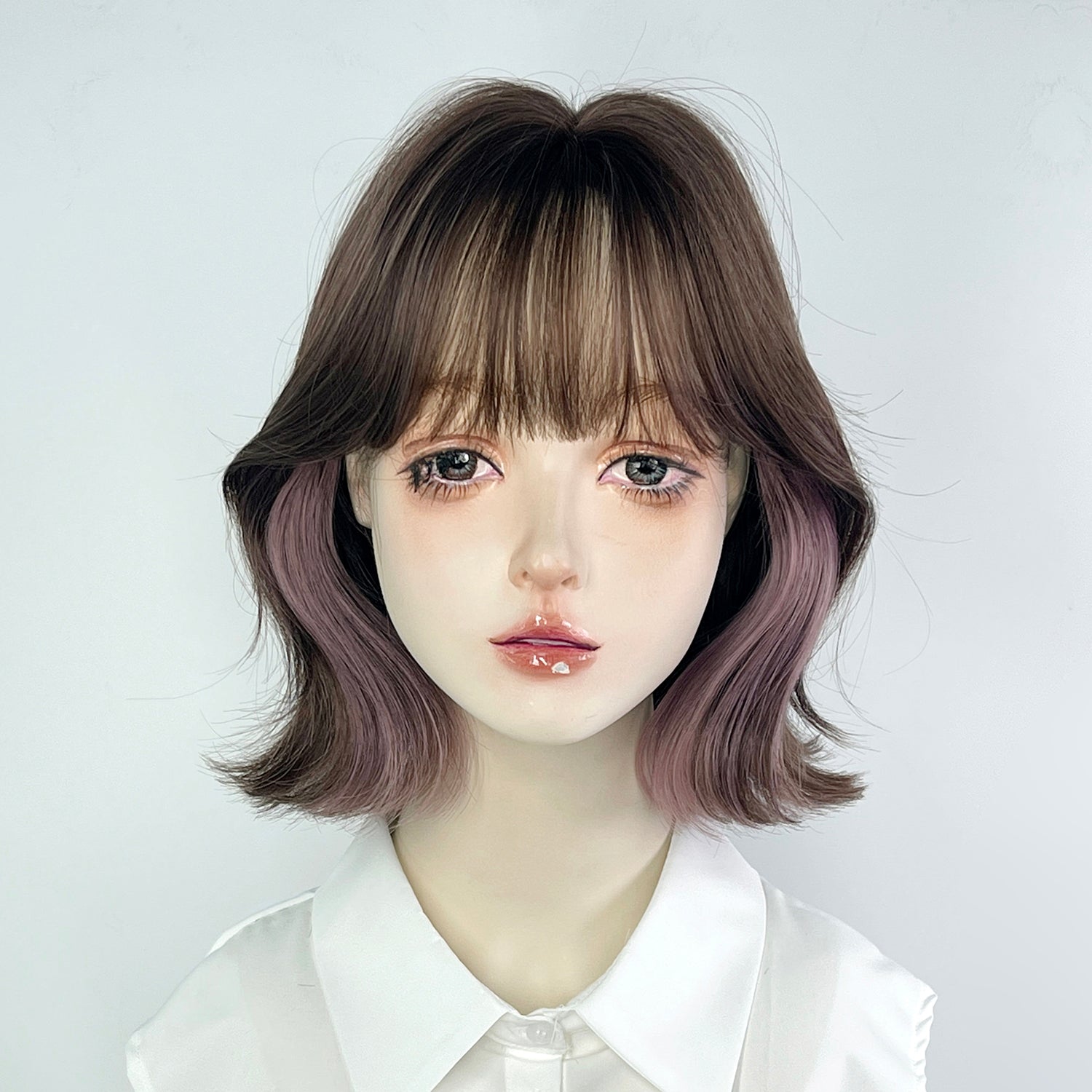 Short Pink Highlights  Ryousangata Wig LE7033