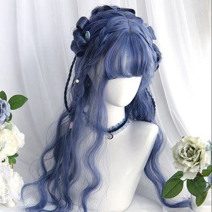 Long Wavy Ash Purple  Wig LE7021