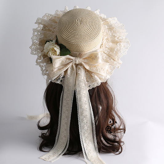 Lolita Mori-kei Straw Sun Hat LE6018