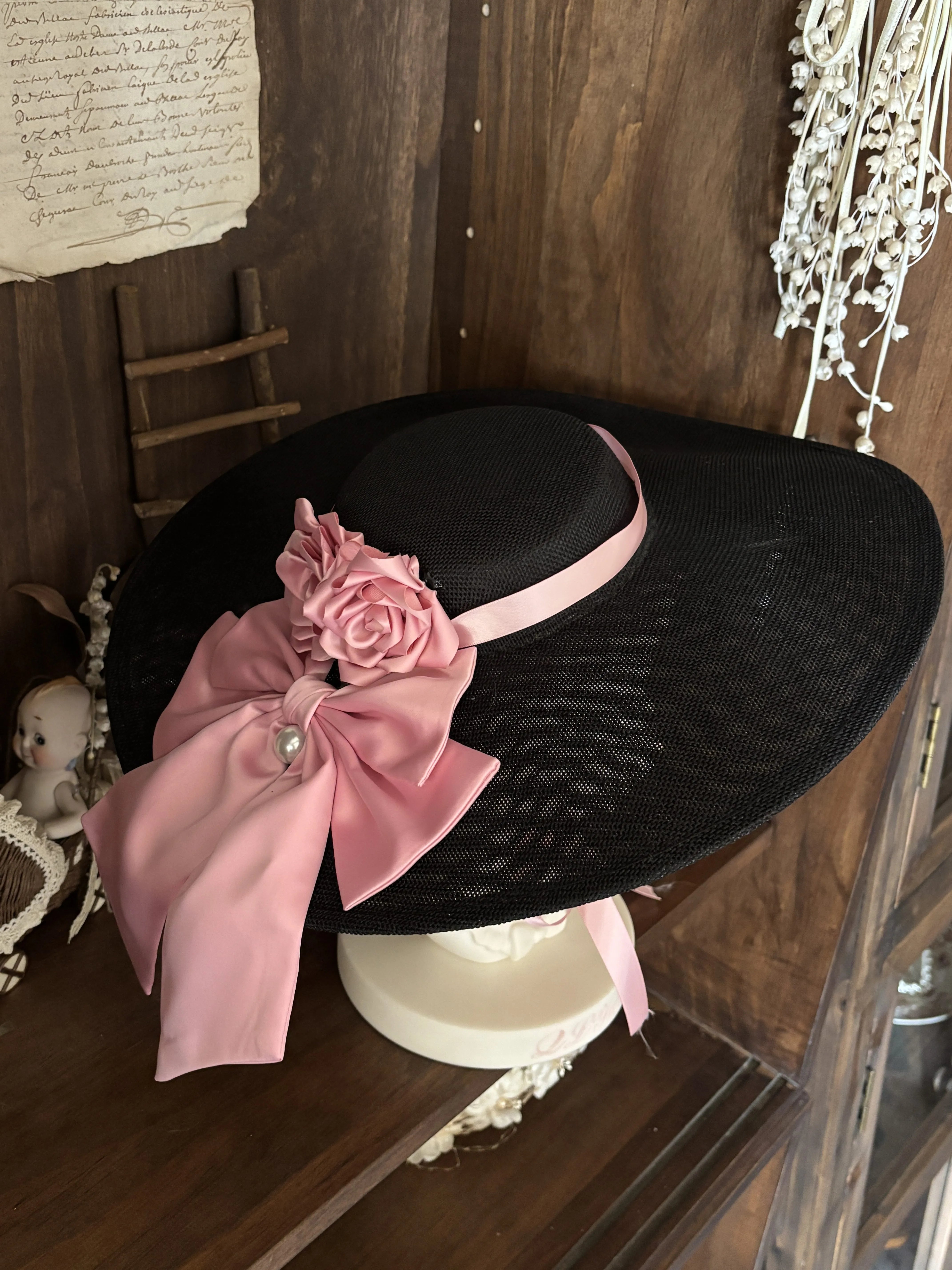 Rose 3D Floral Pearl Gothic Lolita Ball Gown OP Dress