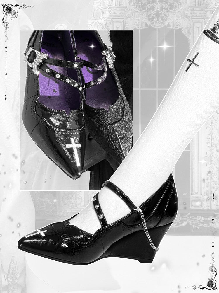 Lolita Gothic Cross Heels LE5030