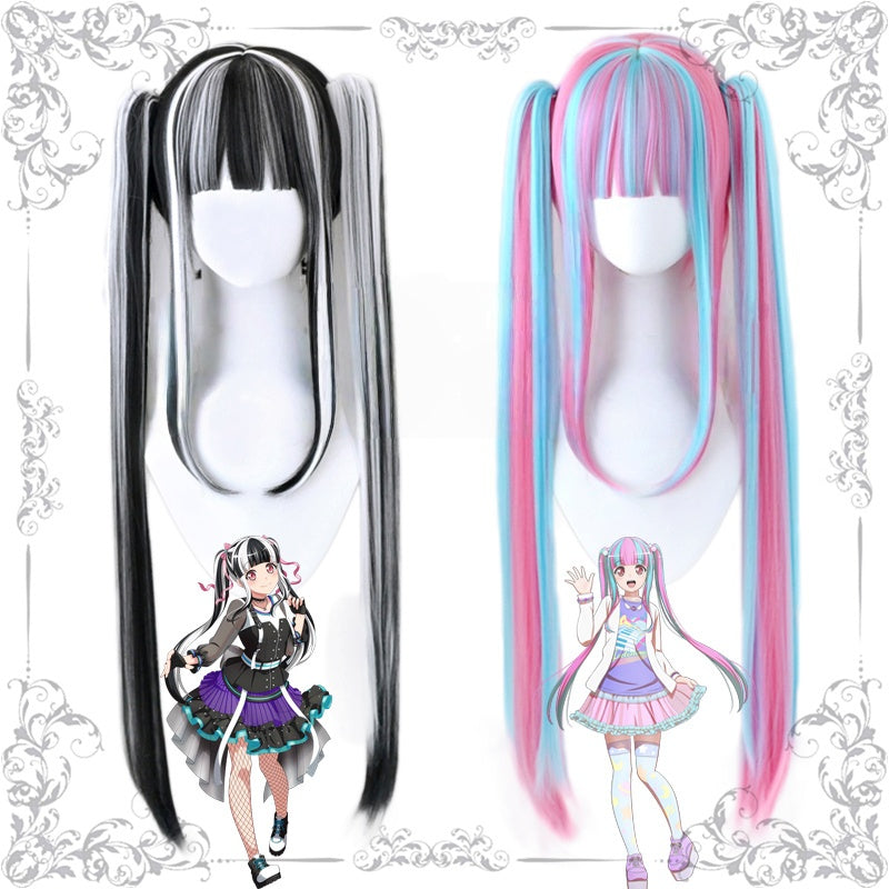 Long Straight Ryousangata Wig with Highlights LE7001