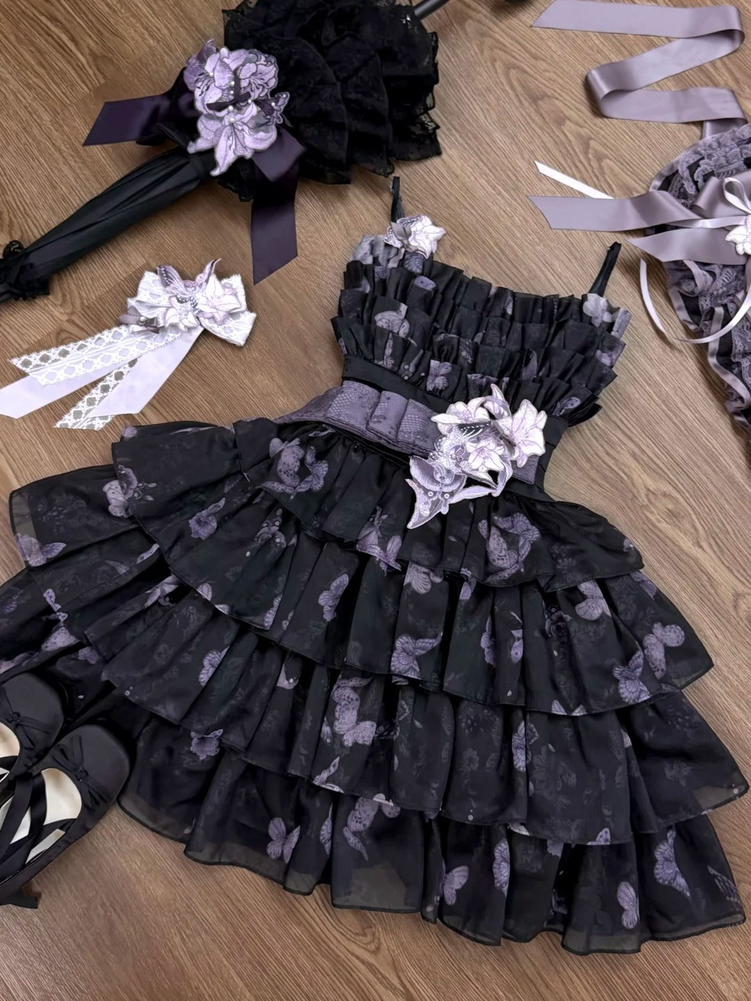 Stained‑Glass Reverie Japanese‑Style Classic Lolita Purple JSK Dress Set