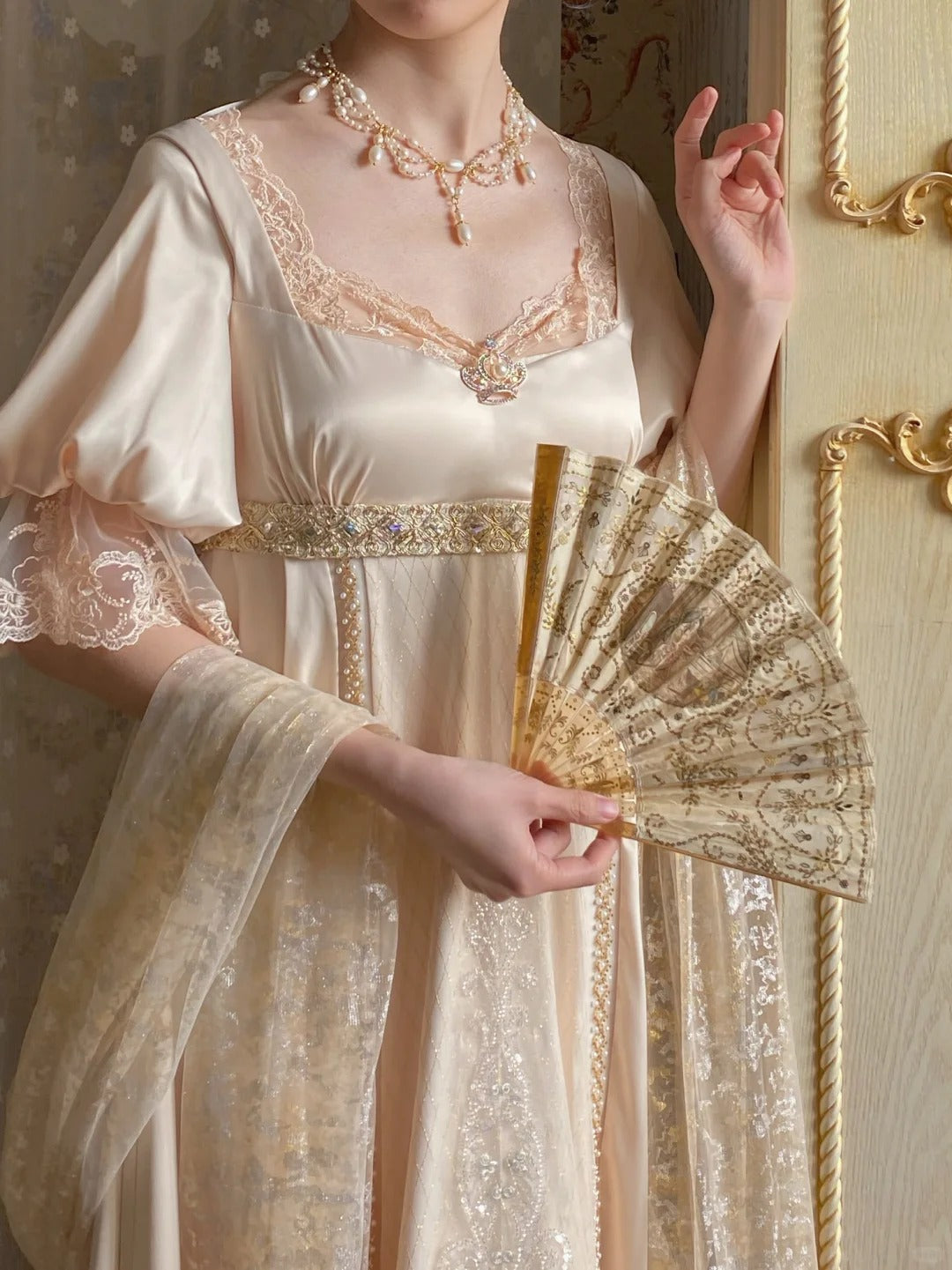 Elodie’s Poem Oil Painting Vintage Empire Waist Lolita OP Dress