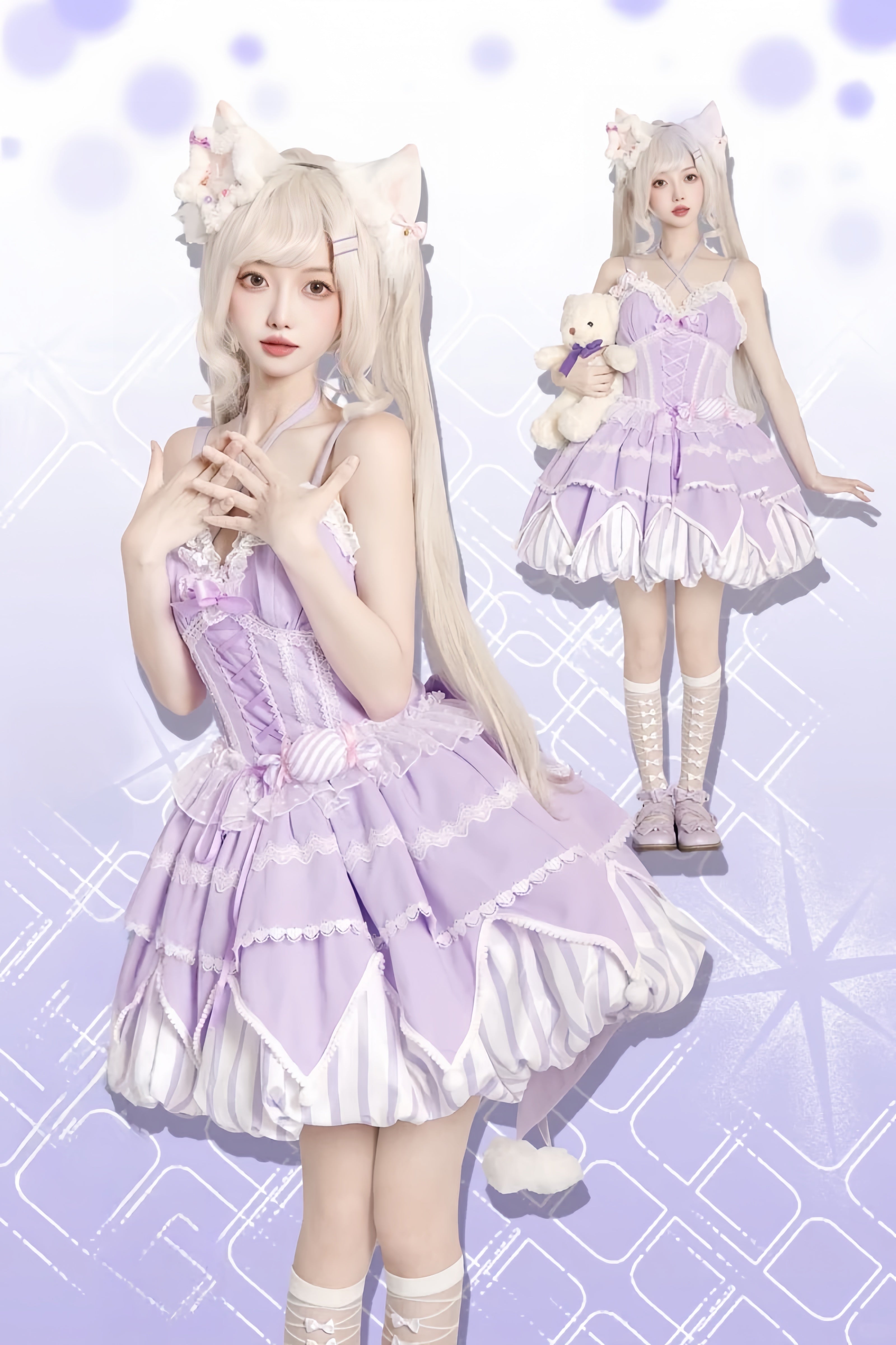Sweet Pop Star Candy Purple Jumper Dress