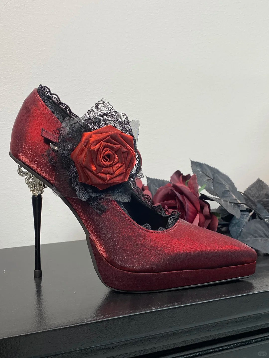 Rhodes Gala Gothic Rose Ornament Platform Stiletto High Heels