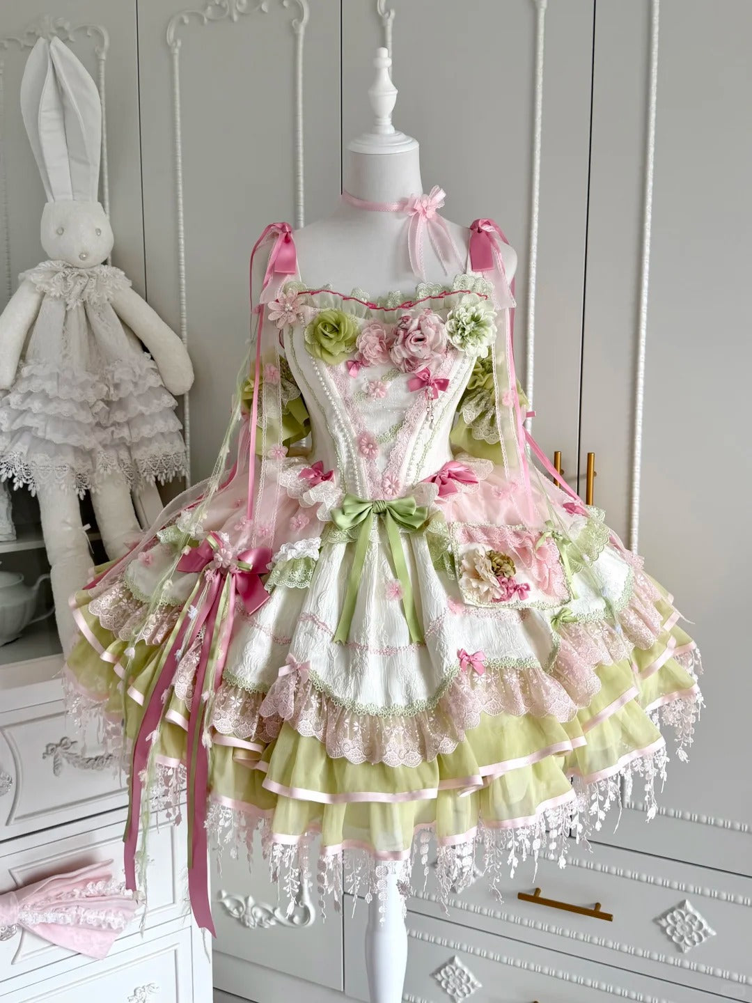 Blossom Summer Sweet Ballet Lolita Floral JSK Set