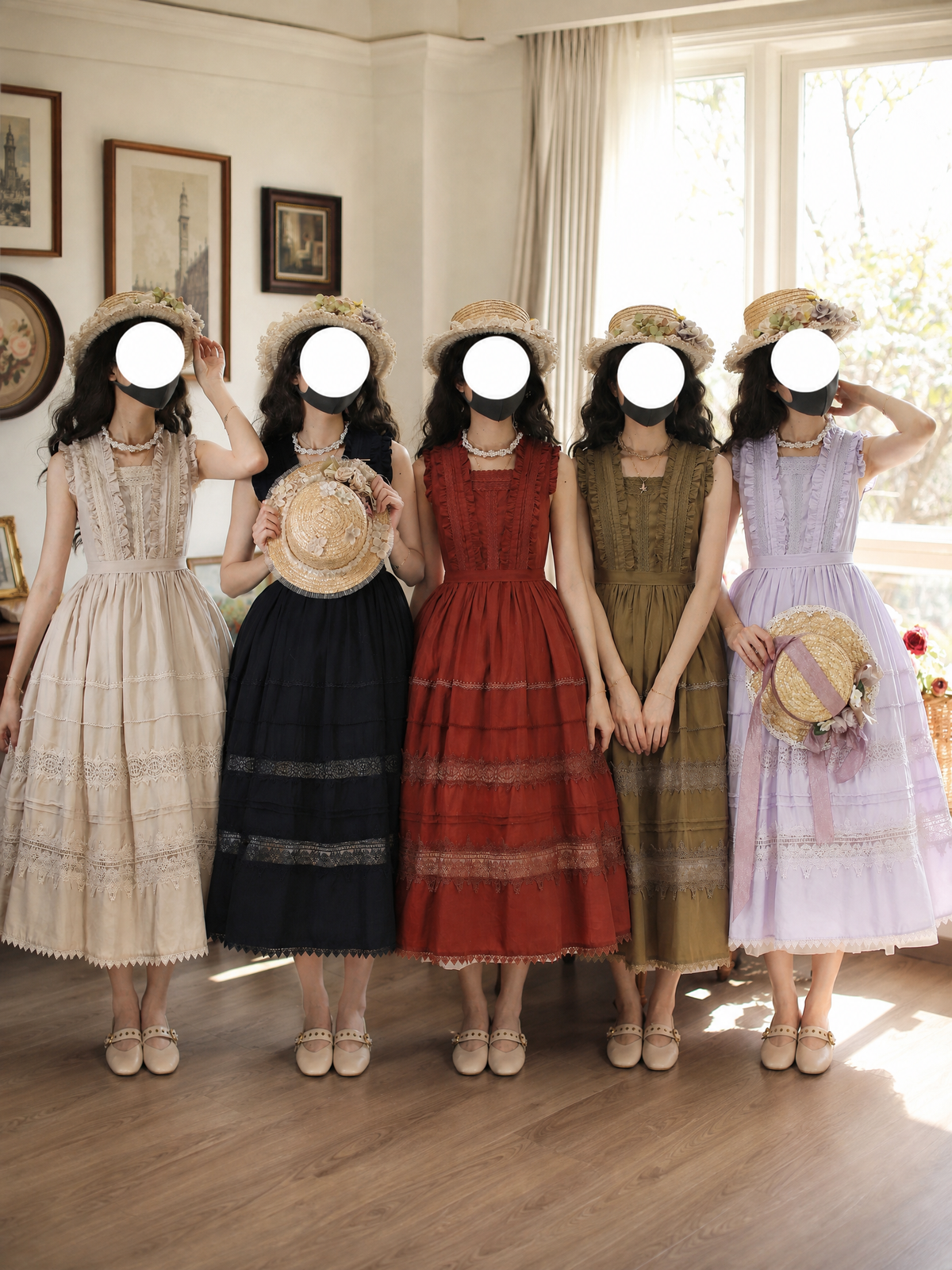 Spring Whisper Lolita Solid Color Elegant French JSK Dress