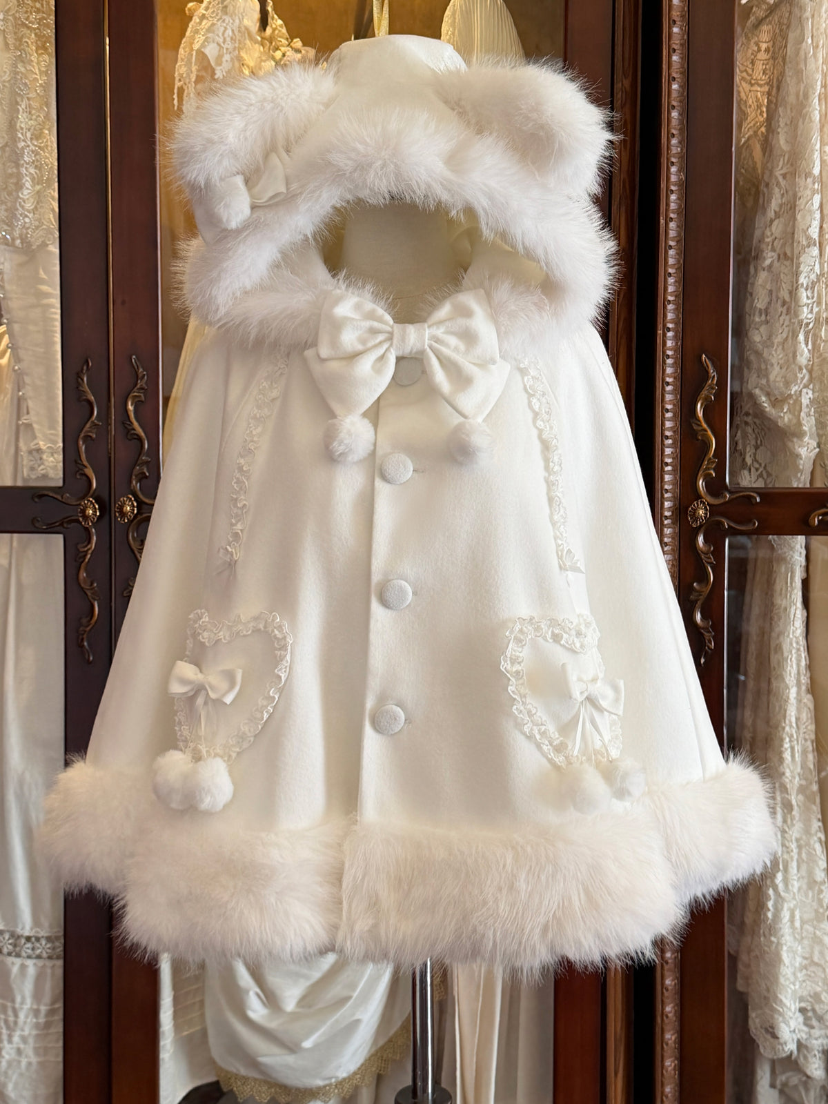 Cat Velvet Snow Lolita Winter Christmas Cloak Coat