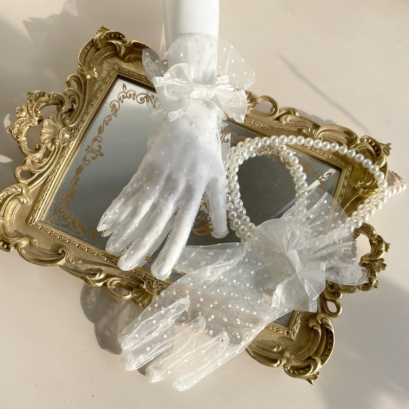 Lolita Classic Polka Dot Lace Wrist Cuffs LA1005