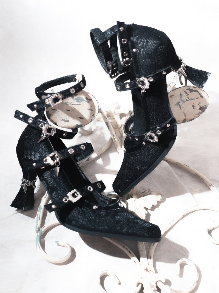 Lolita Gothic Dark Pointed Toe Shoes LE5029