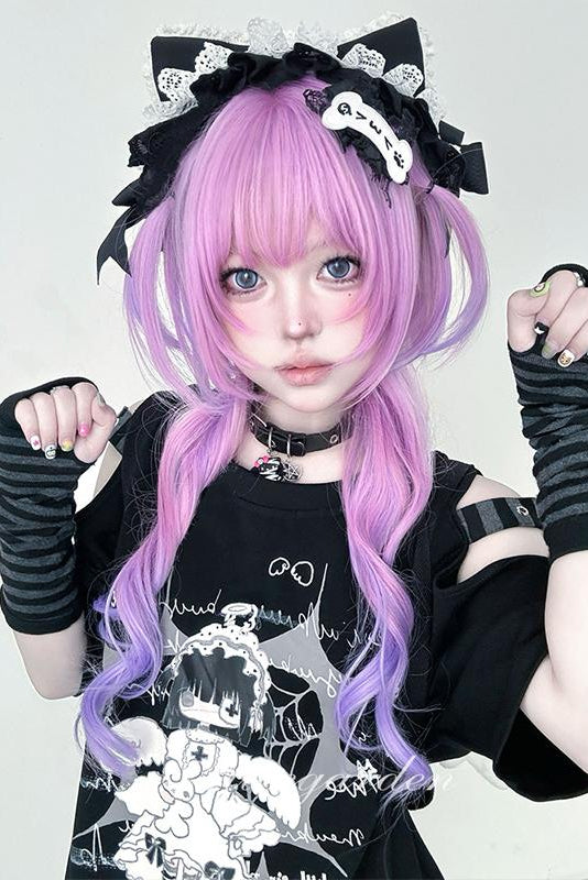 Long Magenta Purple Mixed Color Jellyfish Wig