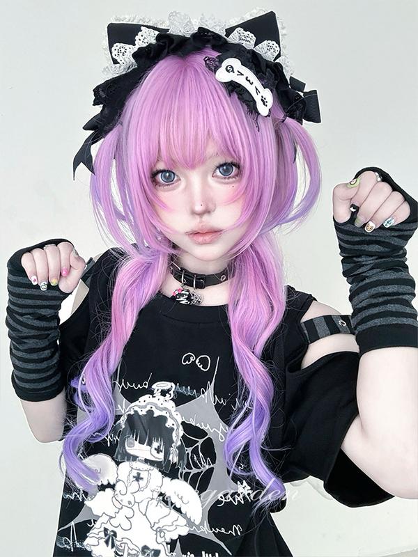 Long Magenta Purple Mixed Color Jellyfish Wig LE7022