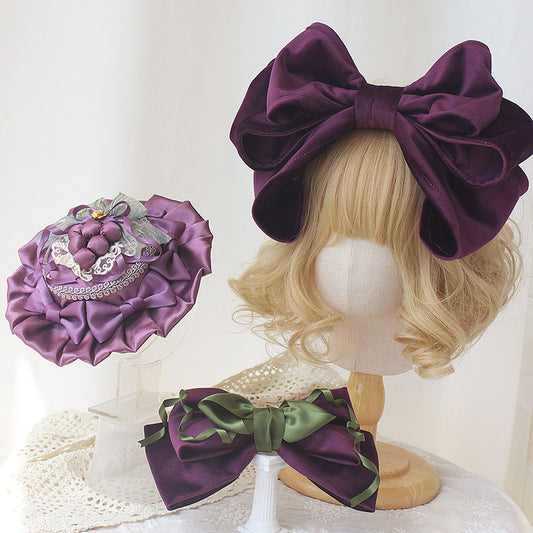 Lolita Purple Grape Theme Mini Hat Hair Clip LE1001