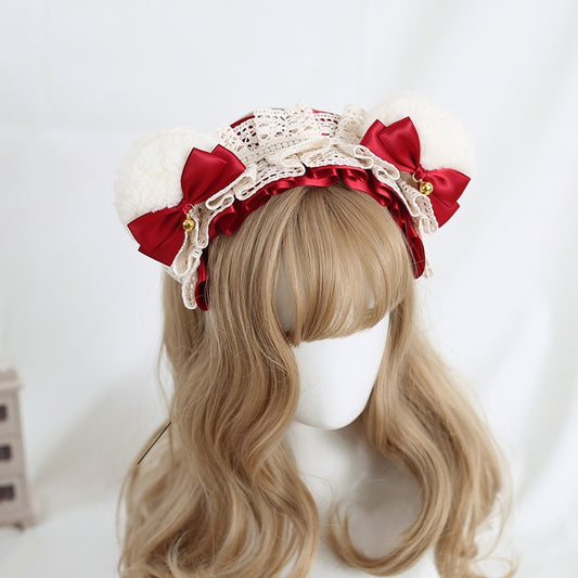 Lolita Sweet Bear Ear Bow Hair Accessory KC (20 Colors) LE6020