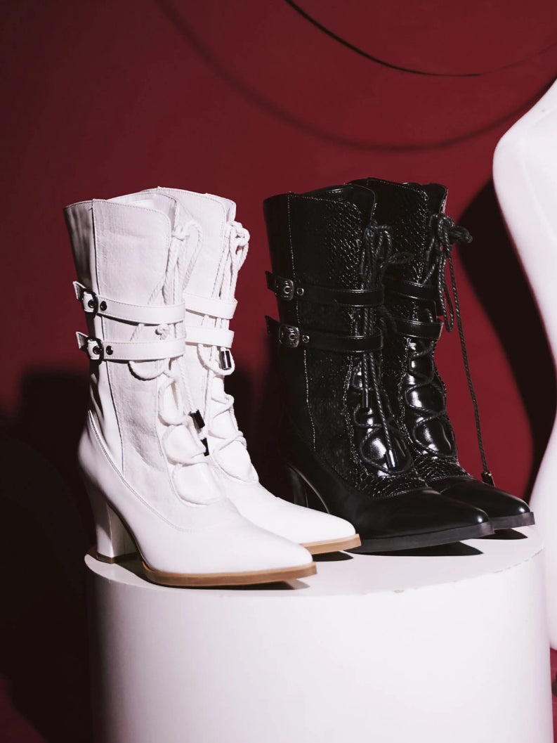 Dark Night and Dawn Gothic Lolita Knight Pointed Toe Boots