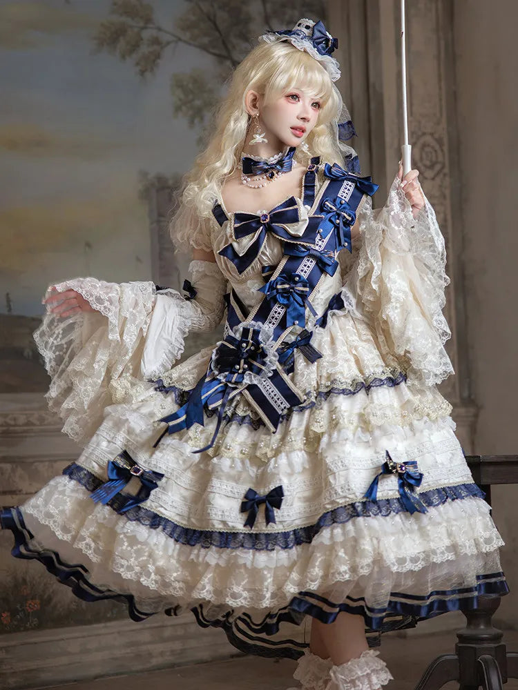 [1St Group Deposit Reservation] Night Banquet Coronation Dream Contract Lolita Original Design Mid-Length Dress