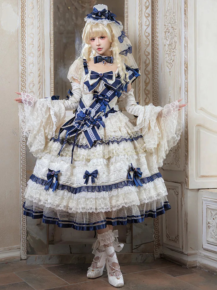 [1St Group Deposit Reservation] Night Banquet Coronation Dream Contract Lolita Original Design Mid-Length Dress